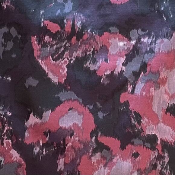 Ann Taylor Black Purple Pink Watercolor Abstract Floral Print Pencil Skirt 12 - Picture 2 of 10